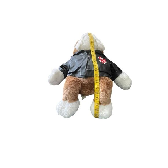 DanDee Collectors Choice Kids Tan Black Biker Bulldog W/ Leather Jacket Plush OS - Picture 12 of 12
